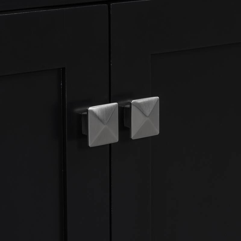 Set of 2 Vanity for Bathroom with Double Ceramic Sinks, 60" Modern Storage Cabinet with Flip-down Drawers and Door Organizers