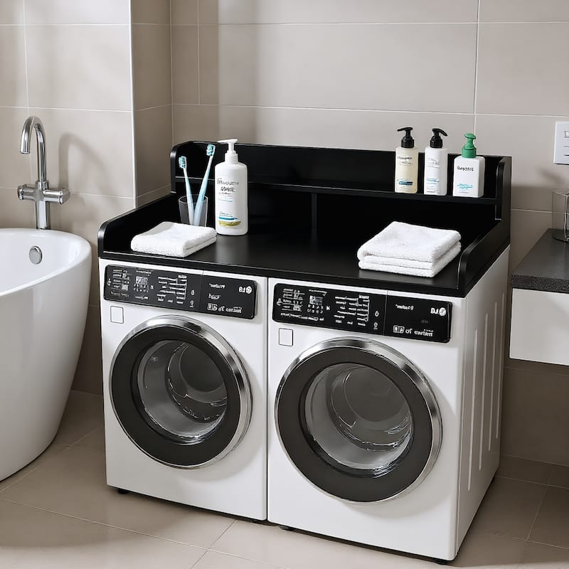 2-Tier Washer and Dryer Countertop with 2.75" H Guard, 54" W x 27.5" D Laundry Countertop Cover