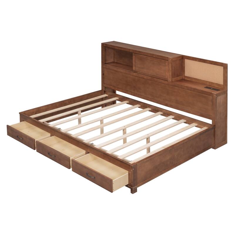 Wooden Daybed with 3 Storage Drawers and a set of Sockets and USB Ports