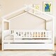 preview thumbnail 2 of 83, Montessori Bed House Bed with Trundle Bed and Headboard, Wood Daybed Platform Bed Frame No Box Spring Needed for Boys Girls