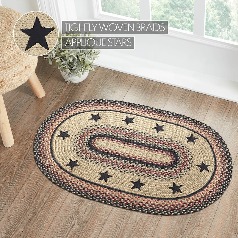 Colonial Star Jute Rug Oval w/ Pad 24x36 - 3'6"