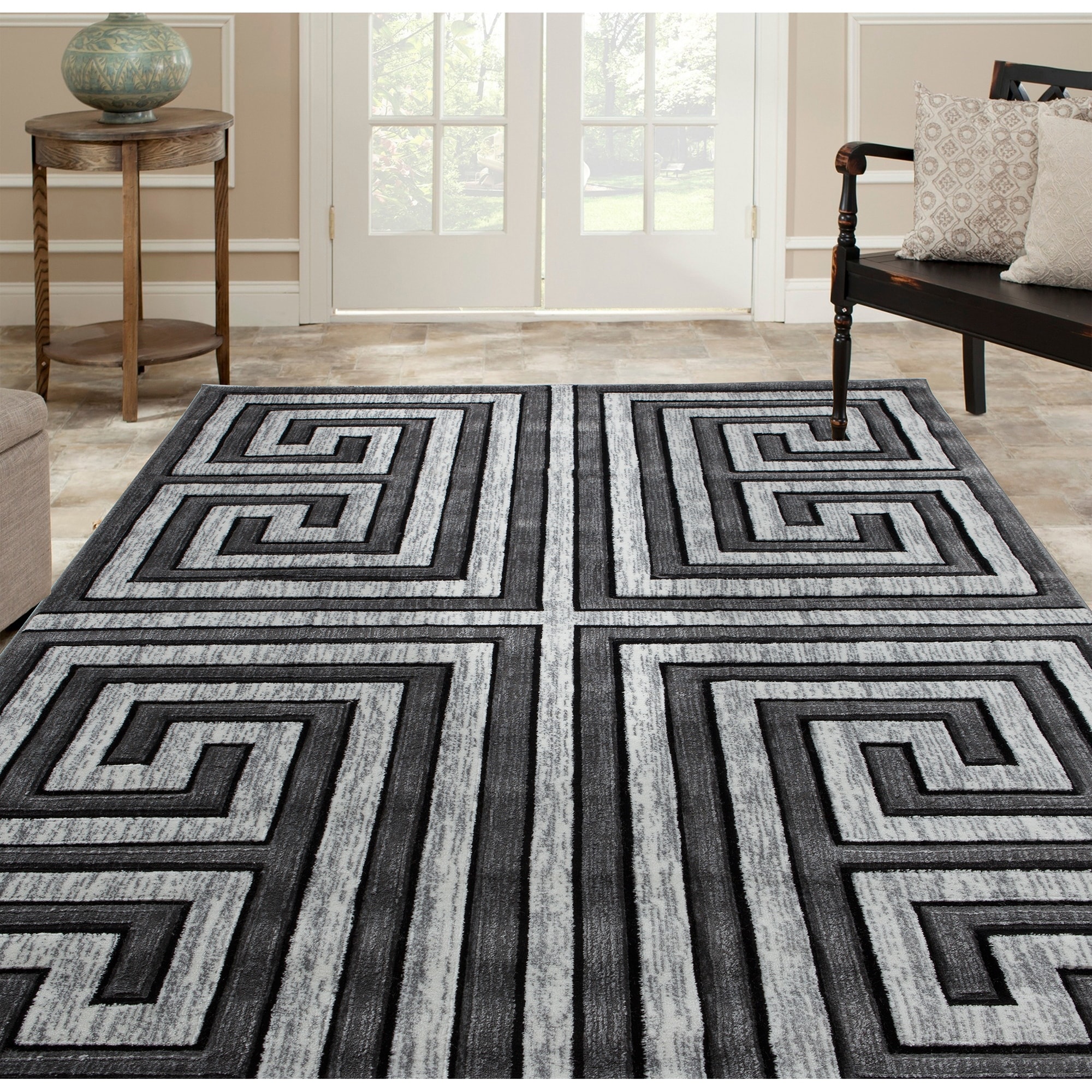 MDA Rugs Orelsi Grey/Ivory Polyester Area Rug