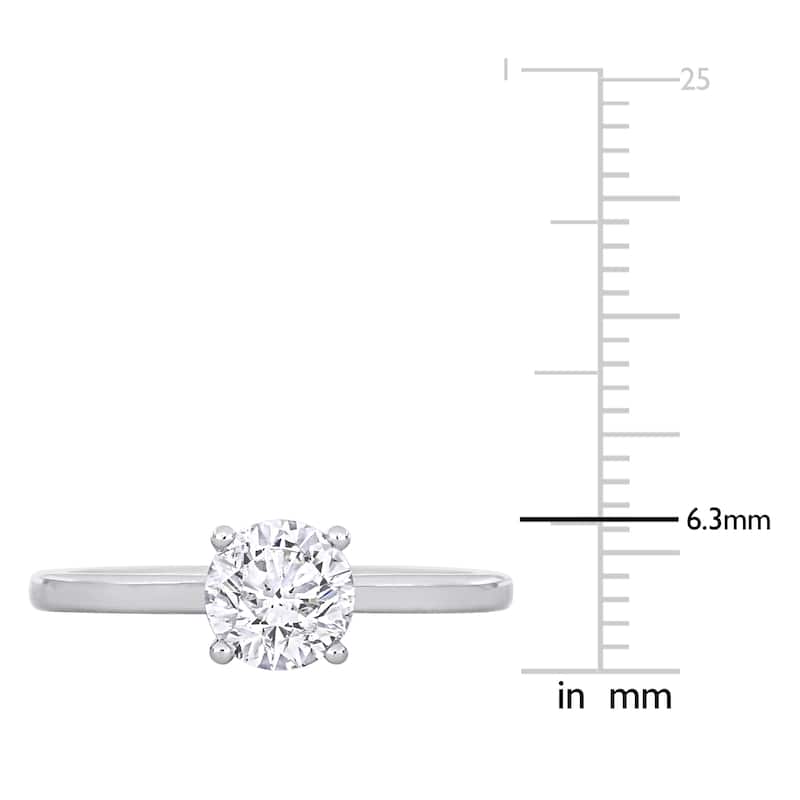 Miadora White Platinum 1ct TDW Certified Diamond Solitaire Engagement Ring (GIA)