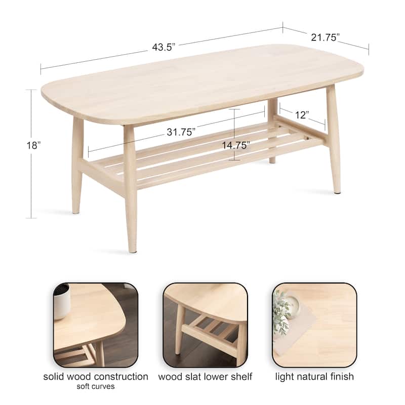 Kate and Laurel Nilas Wood Coffee Table - 44x22x18