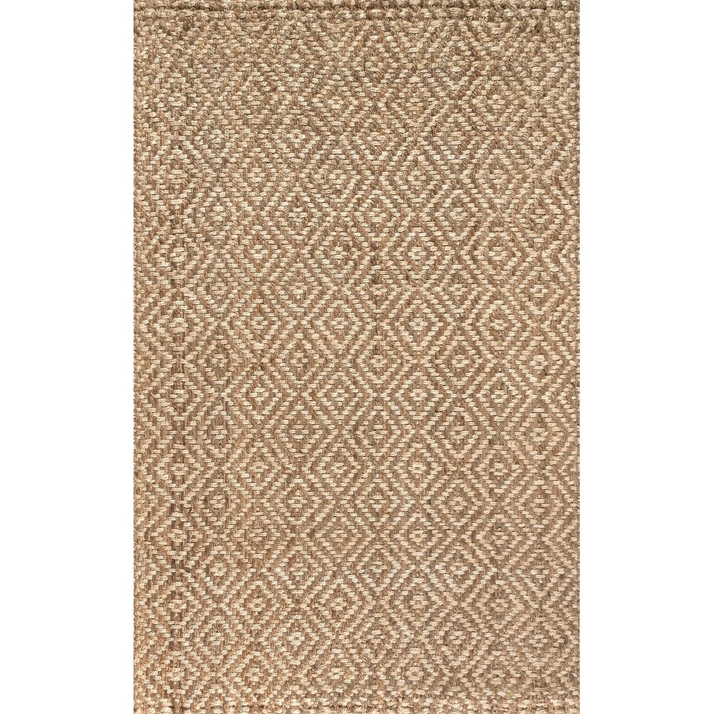 JONATHAN Y Espina Hand Woven Diamond Chunky Jute Area Rug