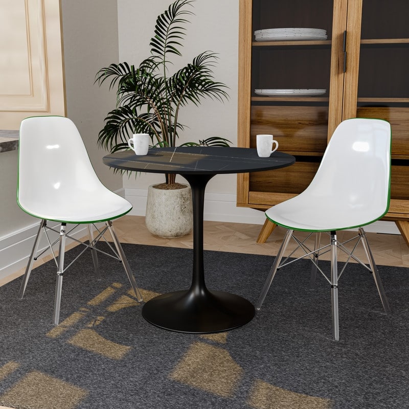 Dover Modern Acrylic Accent Side Chair with Eiffel-Style Legs for Dining Room, Kitchen, Office, or Indoor/Outdoor Seating