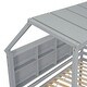 preview thumbnail 12 of 31, Roof Shaped Bunk Bed With Built-In Bookshelf With Protective Rope, Wooden Kids Bunk Bed With Side Stairs