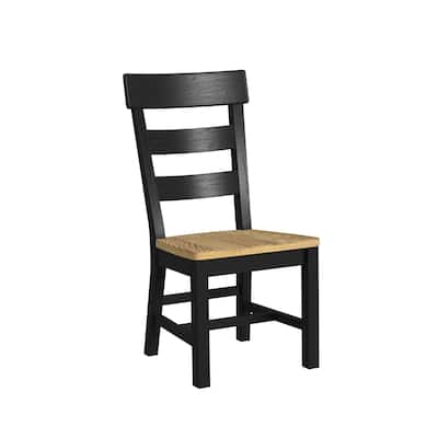 Hendricks Ladder Back Side Chair, Rustic Wheat and Raven (Set of 2)