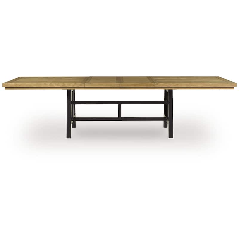Signature Design by Ashley Galliden Light Brown/Black Dining Extension Table - 40" W x 120" D x 30" H