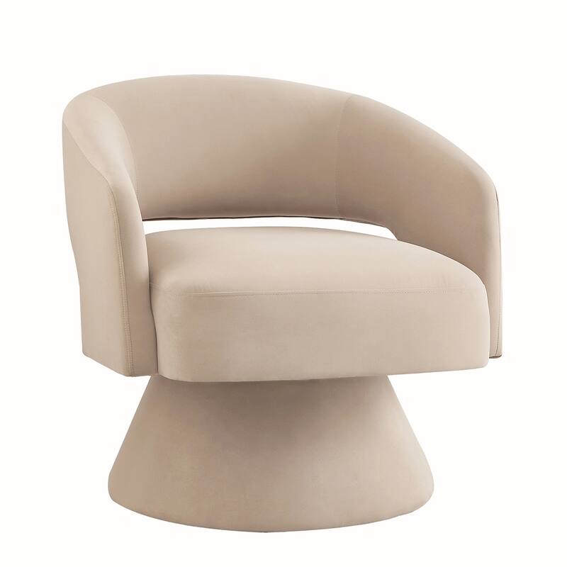 360 Degree Velvet Swivel Barrel Chair