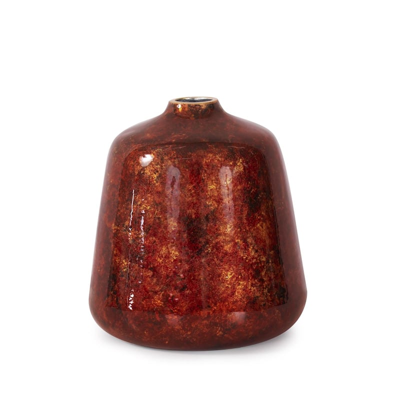 Sharma Crimson Gold Slanted Vase- Medium