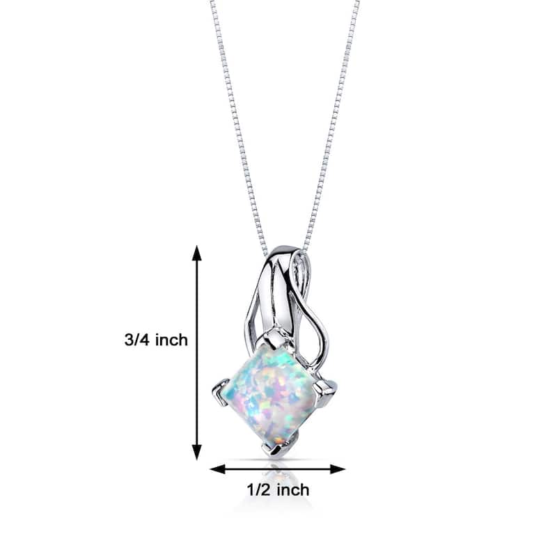 2 ct Opal Pendant in Sterling Silver