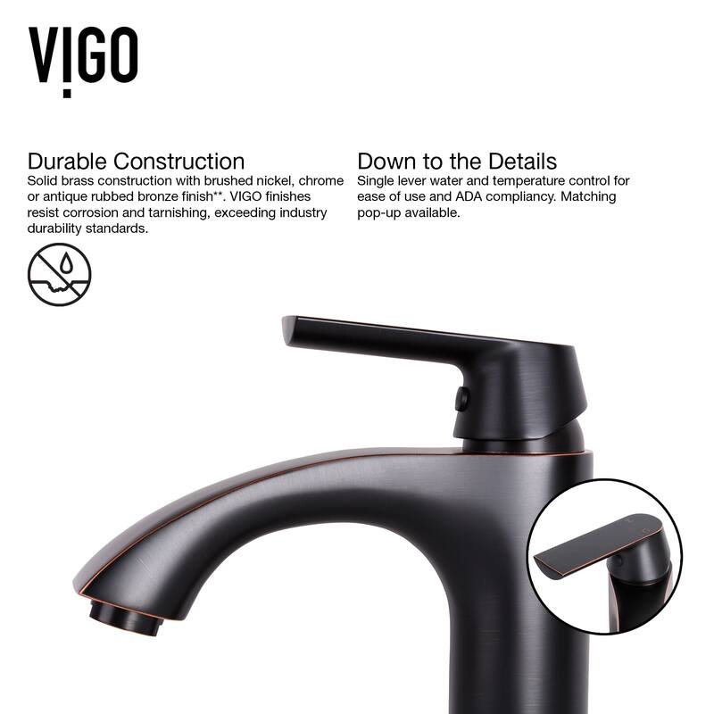 VIGO Linus 12" H Single Handle Single Hole Bathroom Vessel Faucet