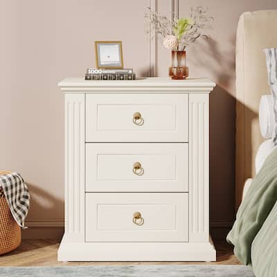 3-Drawer Nightstand, Modern Bedside Table