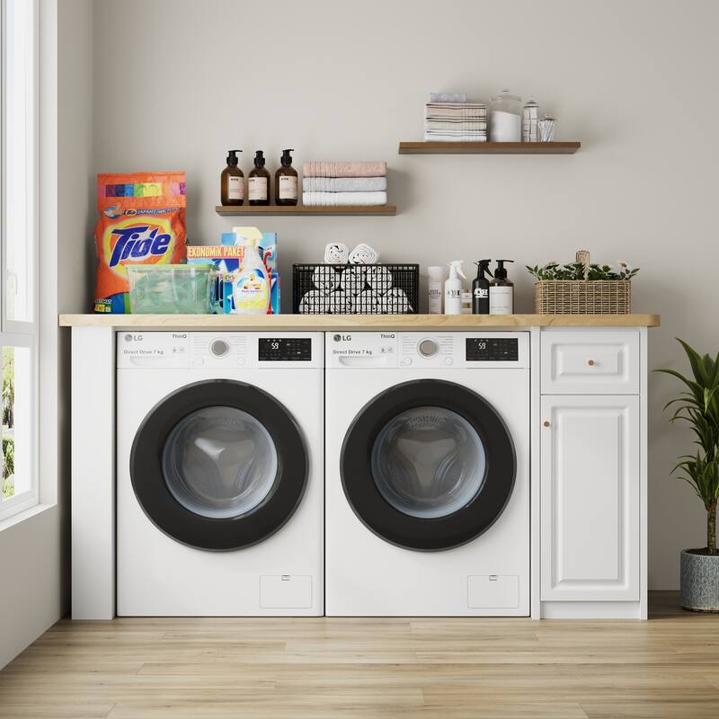 Work Table with Storage Cabinet,Natural Wood Top Kitchen Island Small Ding Table - N/A