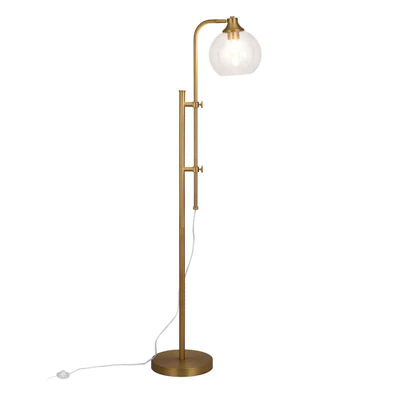Antho Height Adjustable Floor Lamp with Glass Shade