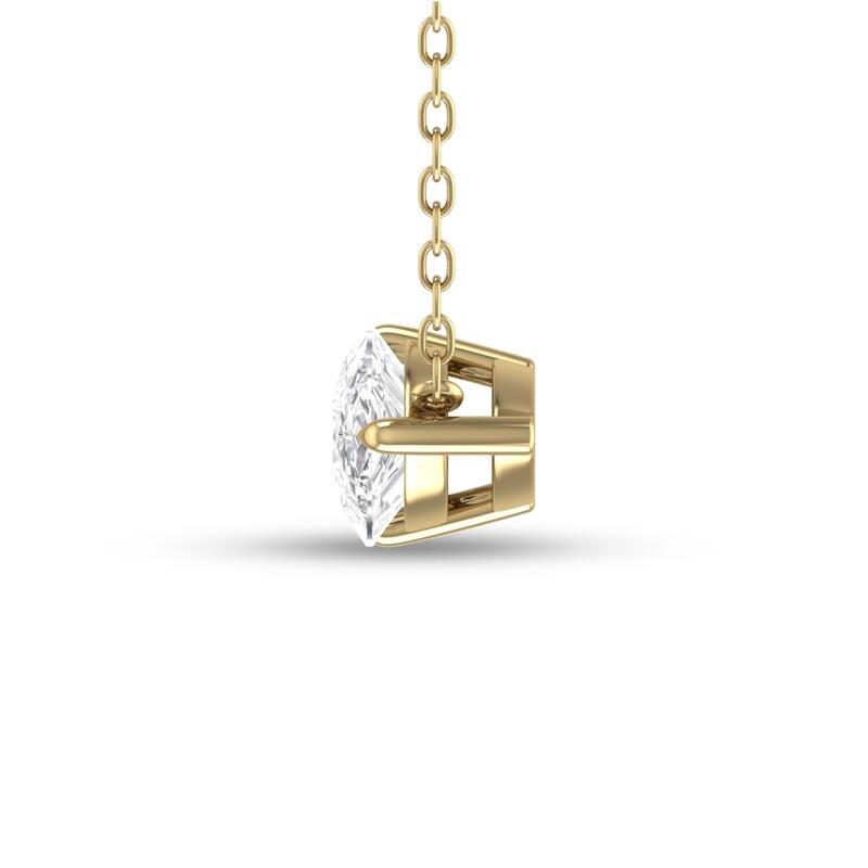 Marquee Lab Grown 1/4 Carat Floating Pear Shaped Diamond Solitaire Pendant in 14K Yellow Gold