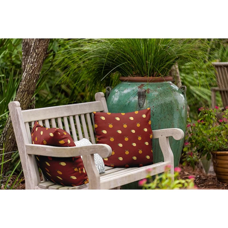 Oranges and Lemons Pattern Indoor/Outdoor Throw Pillow