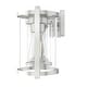 preview thumbnail 5 of 10, Hunter Astwood Bathroom Vanity Light, Clear Cylinder Glass, Damp Rated, Caged - Contemporary, Transitional, Art-Deco