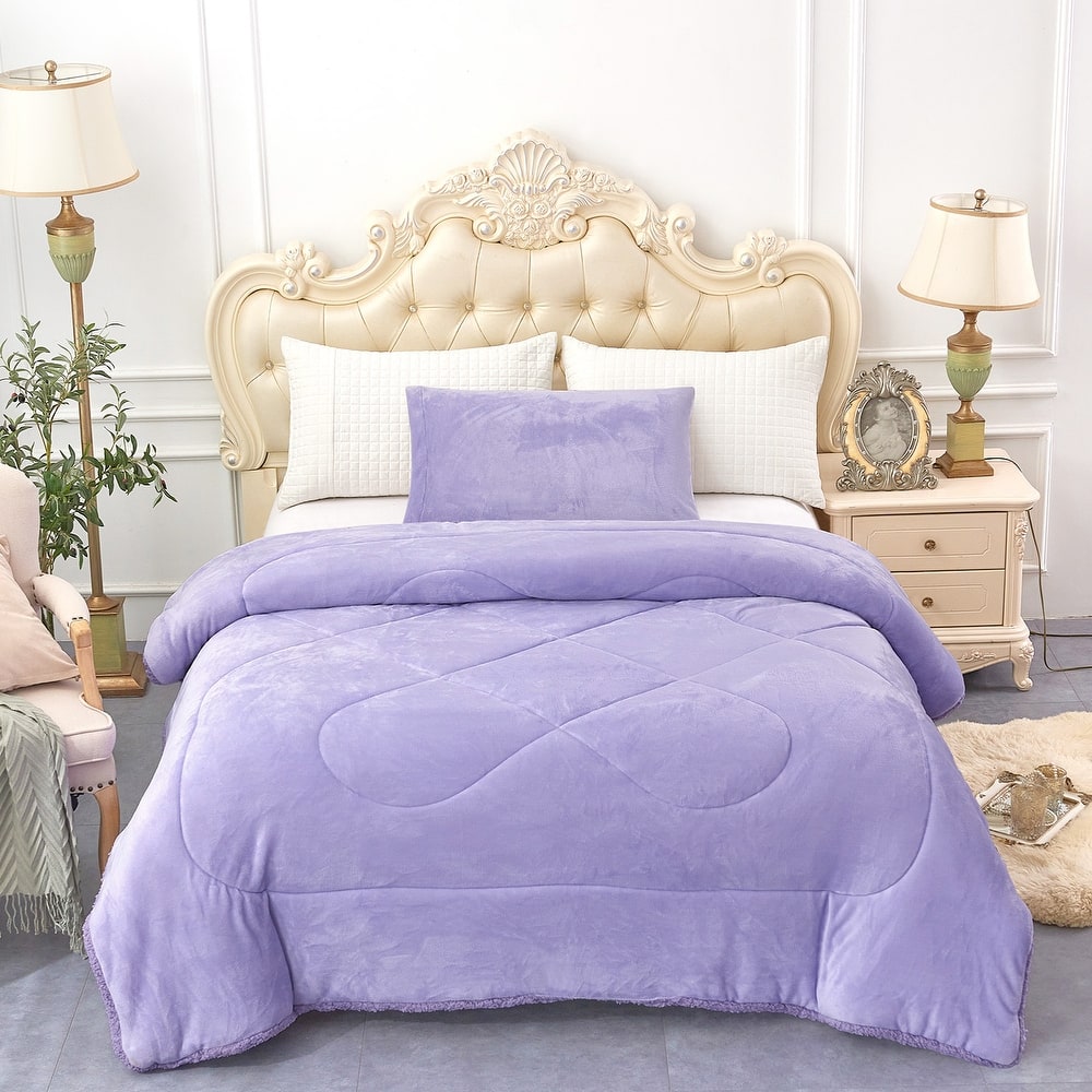 Sherpa Fleece Kids Comforter Set Xmas Gift for Kind