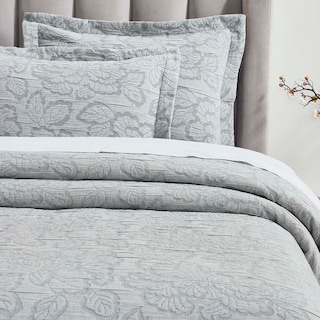 Superior Hibiscus Cotton Matelasse Woven Bedspread and Sham Set
