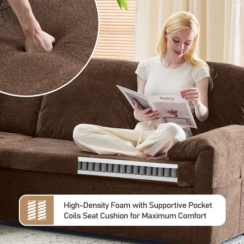 Upholstered Velvet U-Shaped Sectional Sleeper Sofa Corner Sectional Sofa Bed