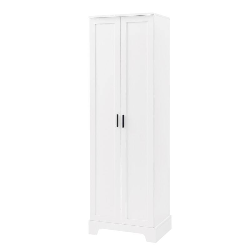 Storage Cabinet with Two Doors for Bathroom, Office, Adjustable Shelf, MDF Board