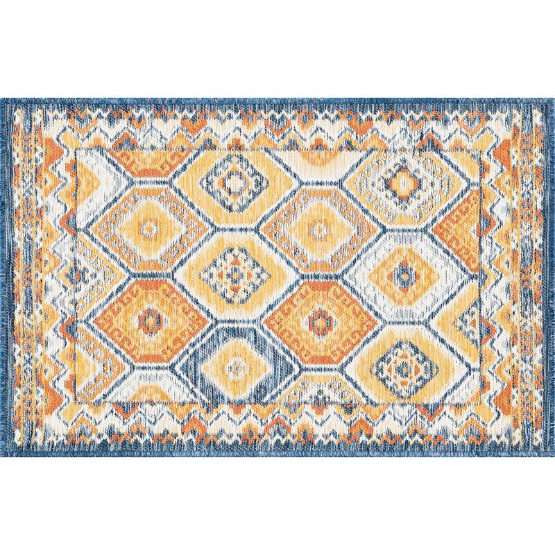 Alfresco Nautical & Coastal Geometric Reversible Indoor/Outdoor Area Rug