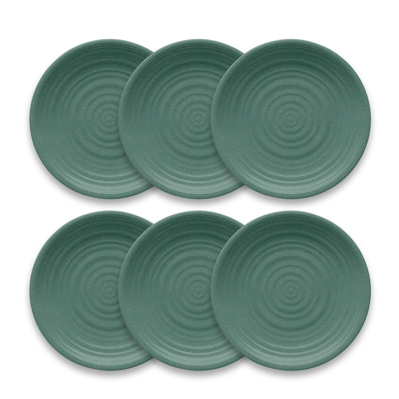 Abode Homewares by TarHong Planta Artisan Dinner Plate, 10.5 x 0.9", Set of 6 - Teal