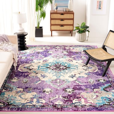 SAFAVIEH Madison Efrosina Boho Medallion Distressed Rug