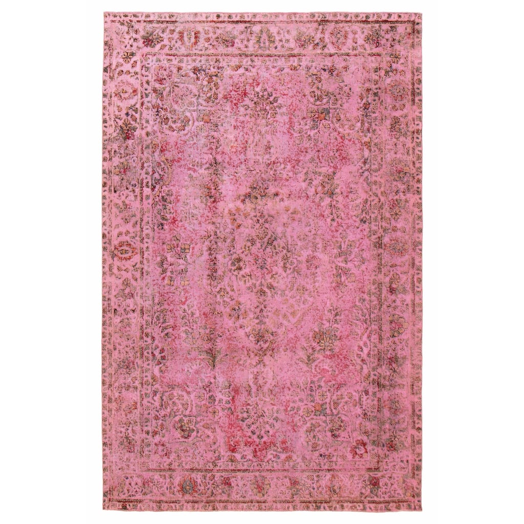 ECARPETGALLERY Hand-knotted Color Transition Pink Wool Rug - 6'4 x 10'0
