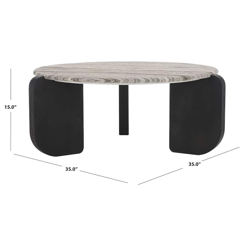 SAFAVIEH Home Graelyn Marble Top Coffee Table - 35"W x 35"D x 15"H