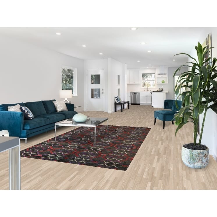 All-Over Trellis Moroccan Indian Area Rug Handmade Jute Carpet - 5'6"x 8'7"