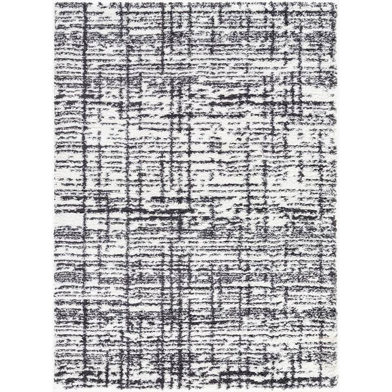 Livabliss Modern & Contemporary Sacramento Shag Ombre Area Rug - 5'3" x 7' - Black