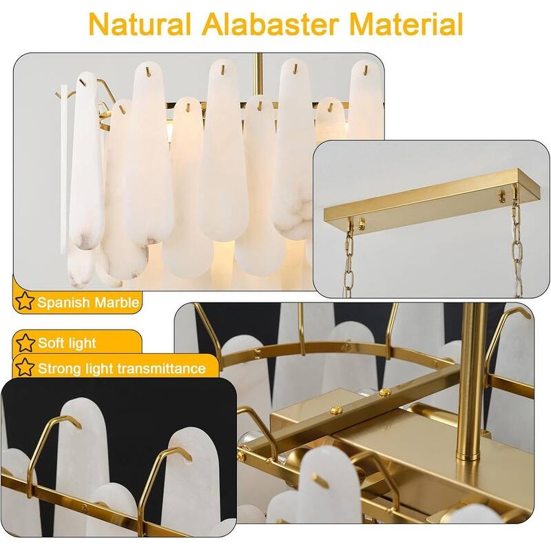 KAYLA Modern Chandelier 32 in. 16-Lights Gold Chandelier