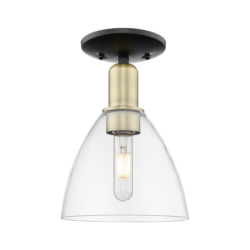 Innovations Lighting 716-1C-11-8 Bristol Semi-Flush Bristol 8" Wide - Black Antique Brass / Clear