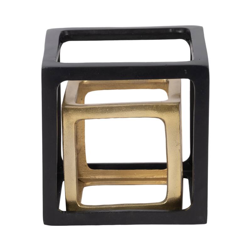 Sagebrook Home Set of 2 5/7" Metal Multi Open Square Object - 7" x 7" x 7"