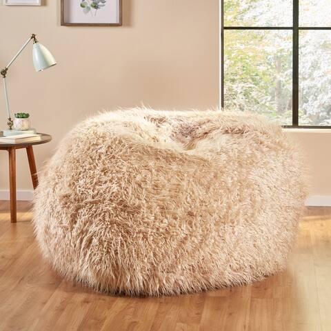 Lachlan Glam Faux Fur Bean Bag Chair by Christopher Knight Home