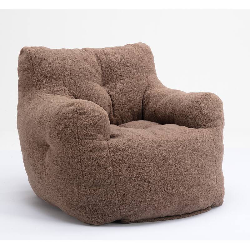 Mieres Faux Fur Fabric Bean Bag Chair, Floor Sofa For Living Room, Bedroom Lazy Sofa