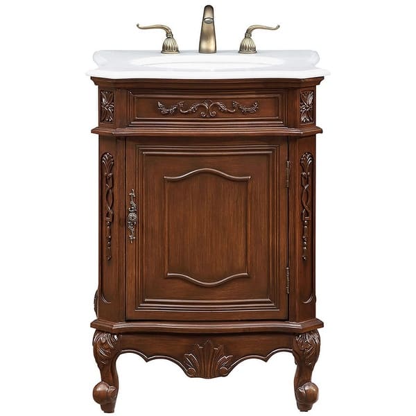 slide 2 of 11, Elegant Lighting VF-1031-VW Berkshire 24" Free Standing Single Basin Brown
