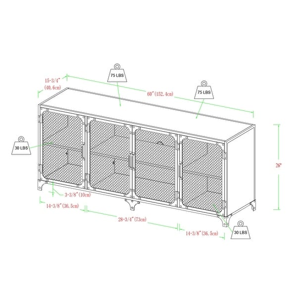 Carbon Loft Pierpont 60-inch Industrial TV Stand Console