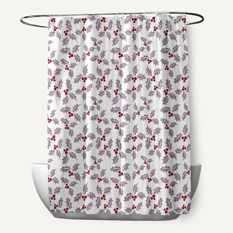 Holly Bush Shower Curtain - Light Purple