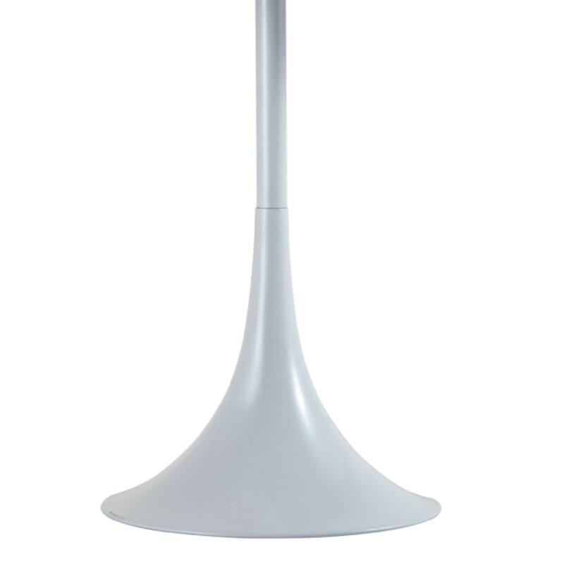 25" Tall Metal Table Lamp with White Finish, White Round Shade