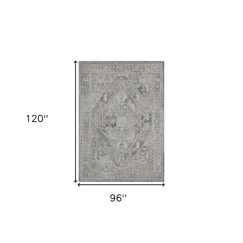 HomeRoots Oriental Transitional Rectangle Area Rug
