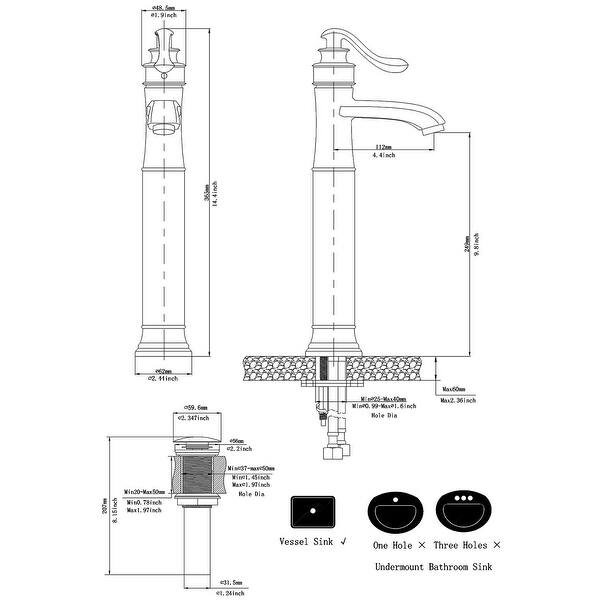 14.14 in Heigh Higharc Spout Bthroom Faucet Faucet,Single Handle