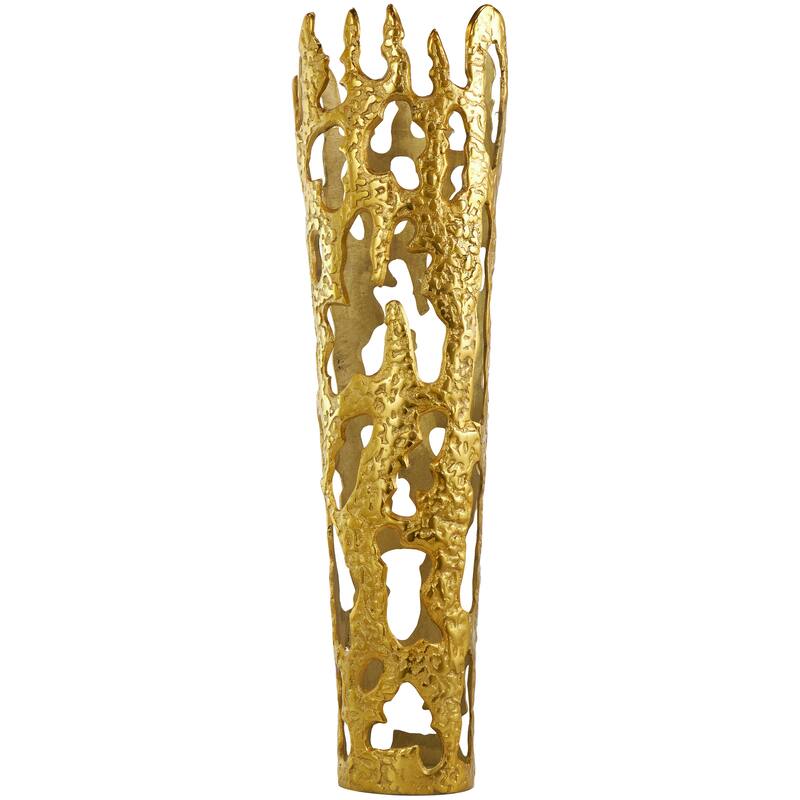 Gold, Silver or Black Aluminum Metal Drip Vase with Melting Designed Body
