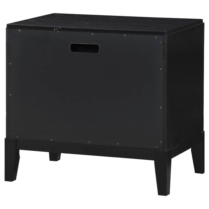 Brookmead 2-drawer Wood Nightstand Black
