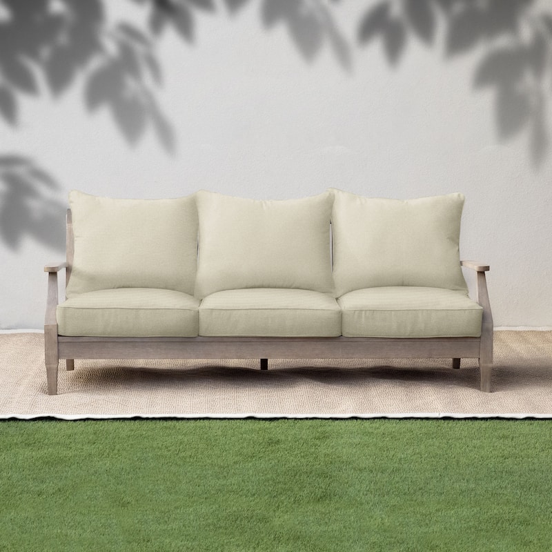 Sorra Home Outdura Rumor Indoor/Outdoor Corded Pillow and Cushion Sofa Set - 23 in x 27 in x 5 in - Rumor Vanilla