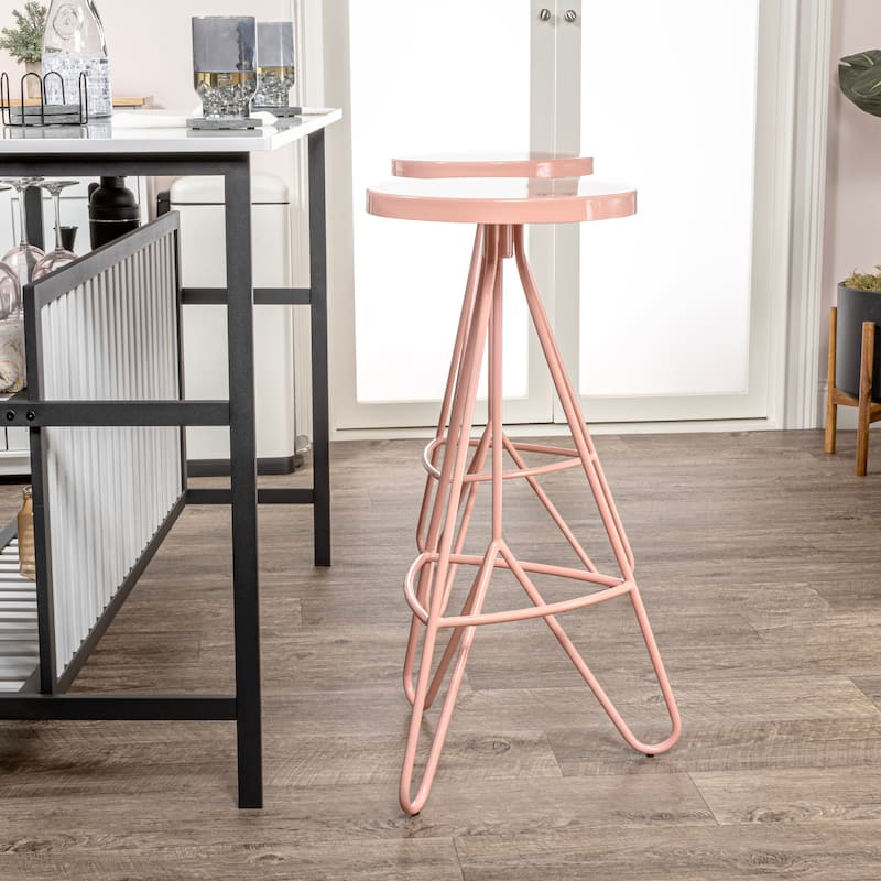Chronos 30" Modern Industiral Iron Tripod Backless Bar Stool, by JONATHAN Y