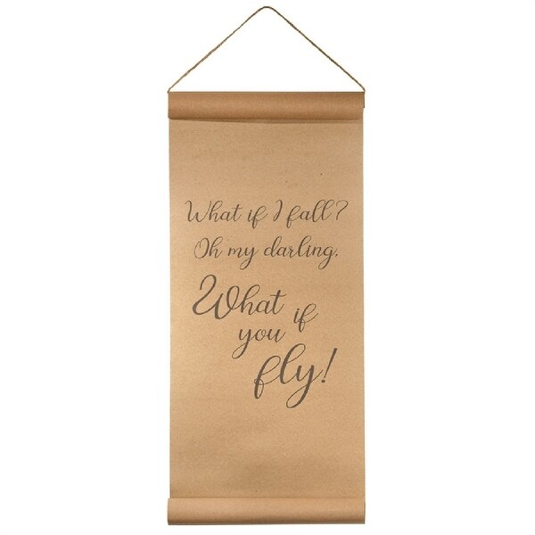 36" Brown and Black What If I Fall Wall Scroll - N/A